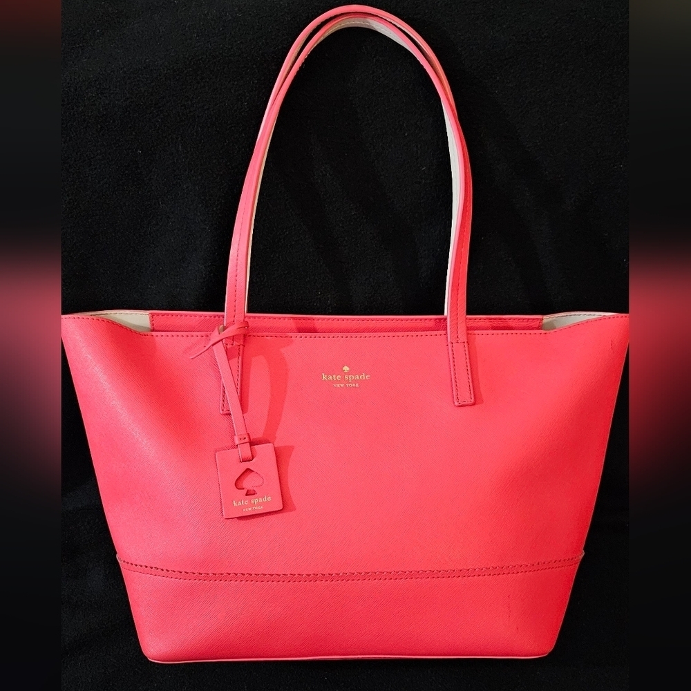 Kate Spade Coral Color Promenade Place Reversible Tote Bag